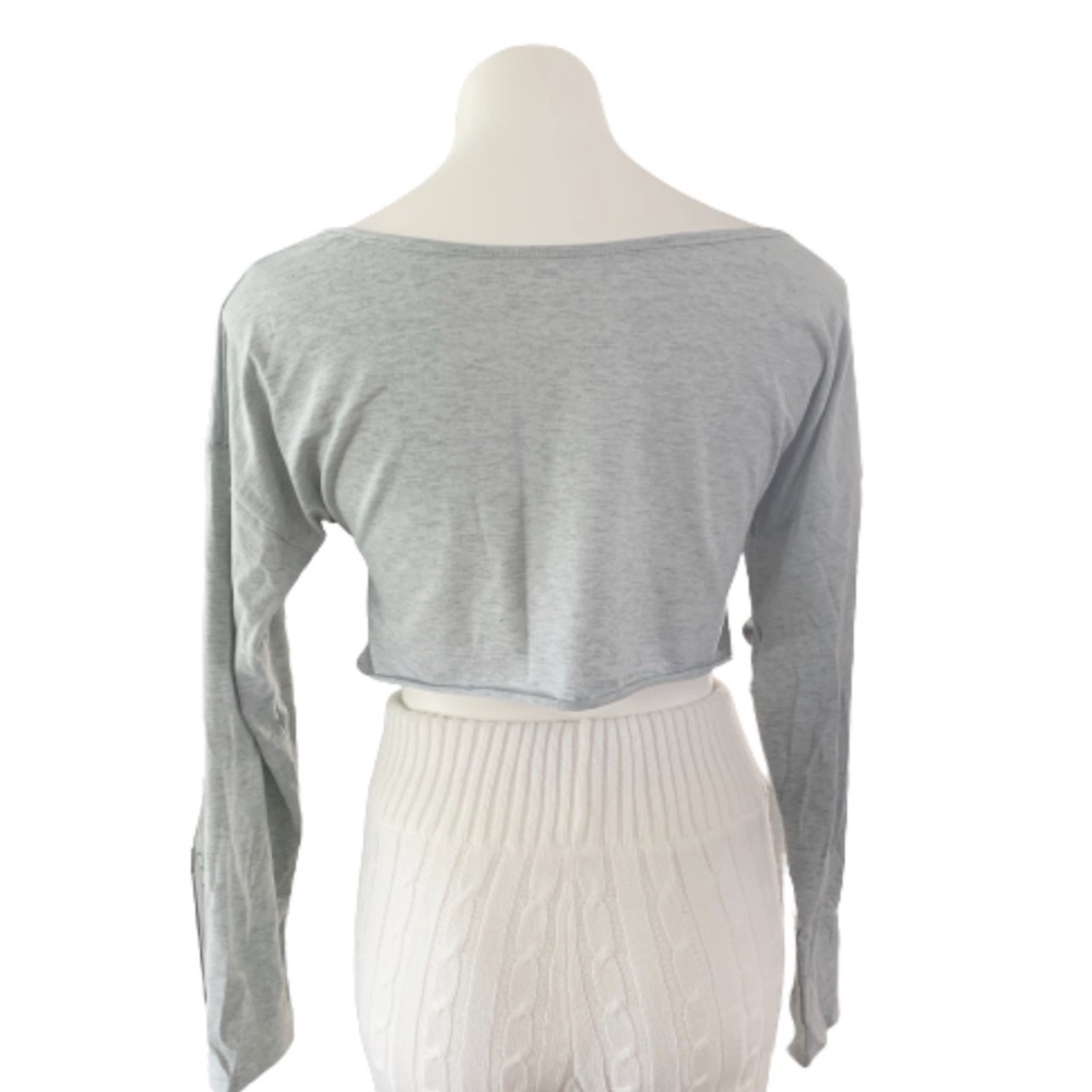 Loungewear Gray Cut off Top with Joggers HP 💕 - Picture 4 of 8